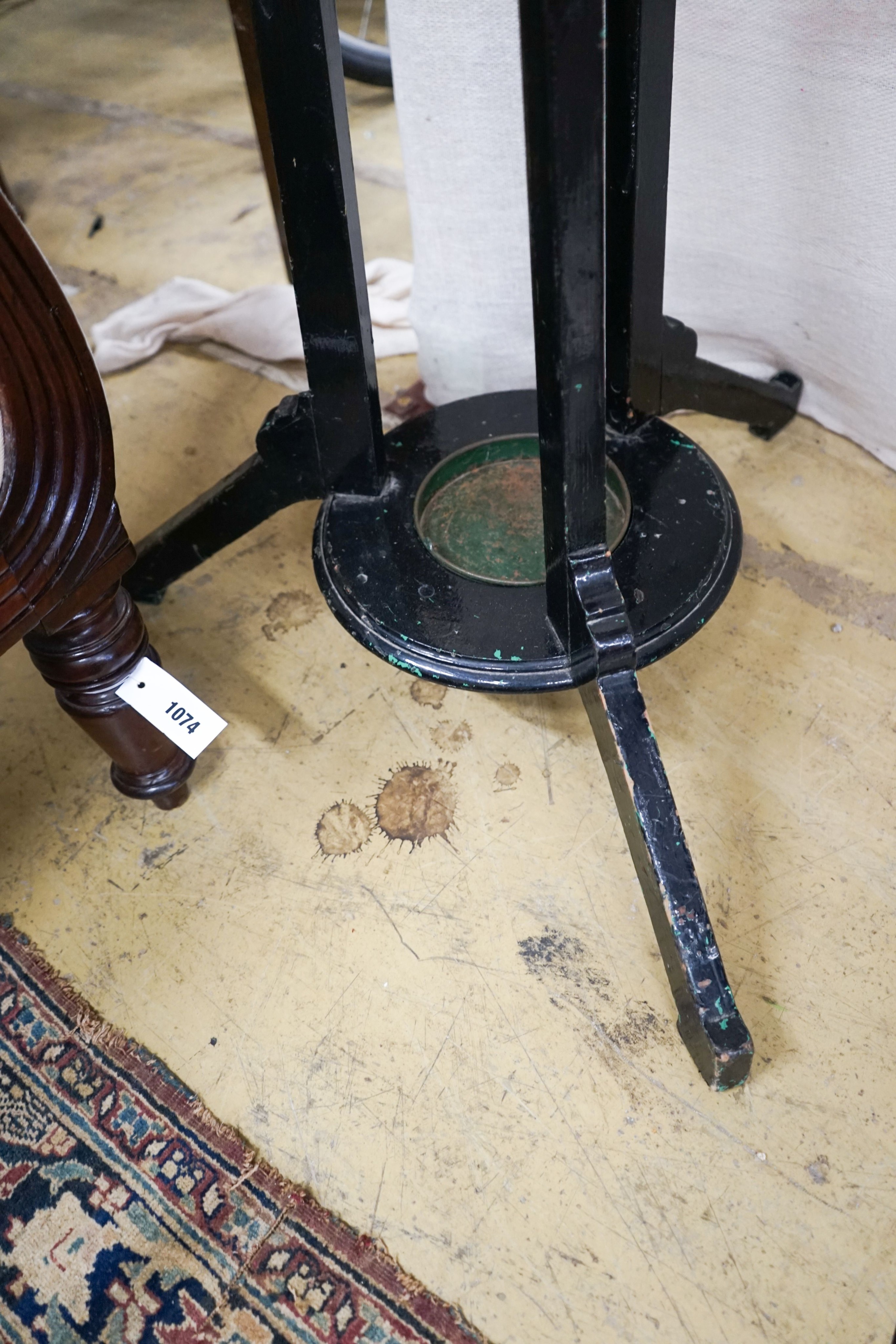 A late Victorian Aesthetic Movement hallstand (later painted), height 200cm